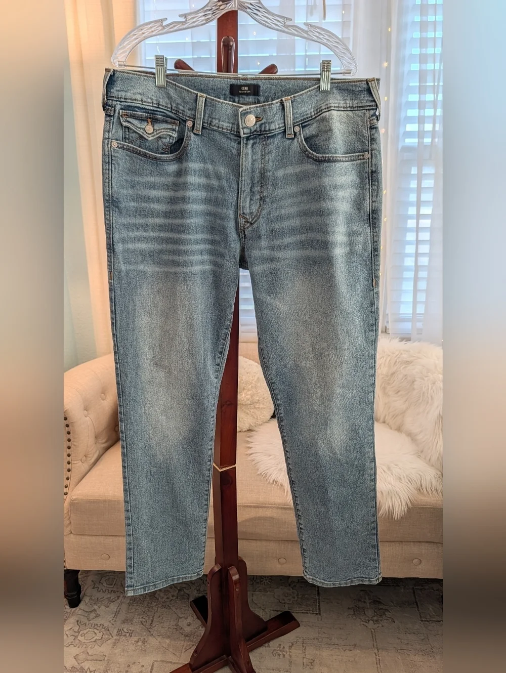 2 Pairs Of True Religion Geno Relaxed Slim Denim Jeans Men Sz 36